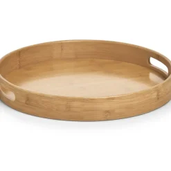 Dienbladen-Zeller Dienblad - bamboe hout - rond - 38 x 5 cm - serveerblad