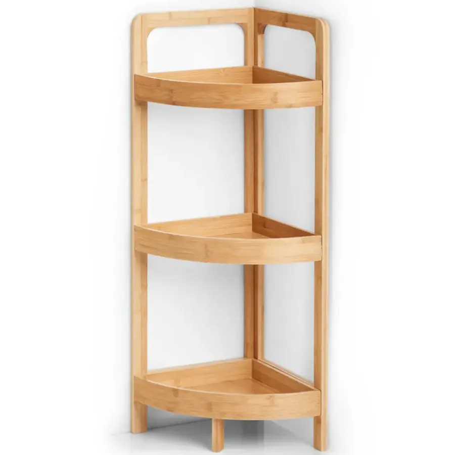 Zeller Hoekkastje/rekje - bamboe - hout - 29 x 29 x 85 cm