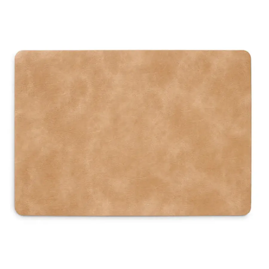 Zeller placemats lederlook - lichtbruin - 45 x 30 cm