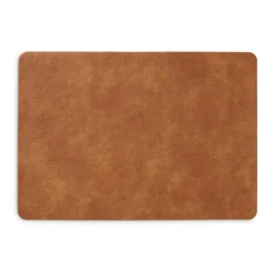 Placemats-Zeller placemats lederlook - cognac bruin - 45 x 30 cm