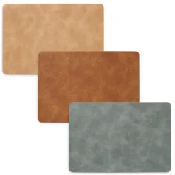 Zeller placemats lederlook - grijs - 45 x 30 cm