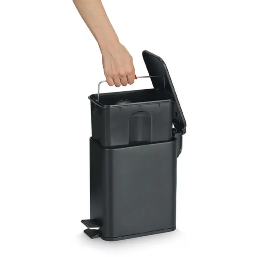 Prullenbakken-Zeller Prullenbak/pedaalemmer - metaal/kunststof - 5L - softclose