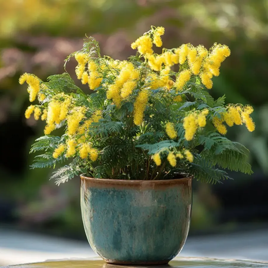 Planten|Tuinplanten-Plant in a Box Zilveracacia - Set van 6 - Mimosa dealbata - Hoogte 25-40cm - ⌀9cm
