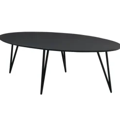 Industriële Eettafels|Ovale Eettafels-Dimehouse Zwart ovale eettafel Cesar 230x100 cm - Mangohout - Zwart