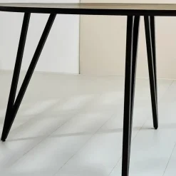 Industriële Eettafels|Ovale Eettafels-Dimehouse Zwart ovale eettafel Cesar 170x90 cm - Mangohout - Zwart
