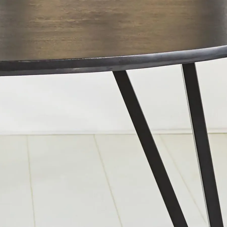 Industriële Eettafels|Ovale Eettafels-Dimehouse Zwart ovale eettafel Cesar 170x90 cm - Mangohout - Zwart