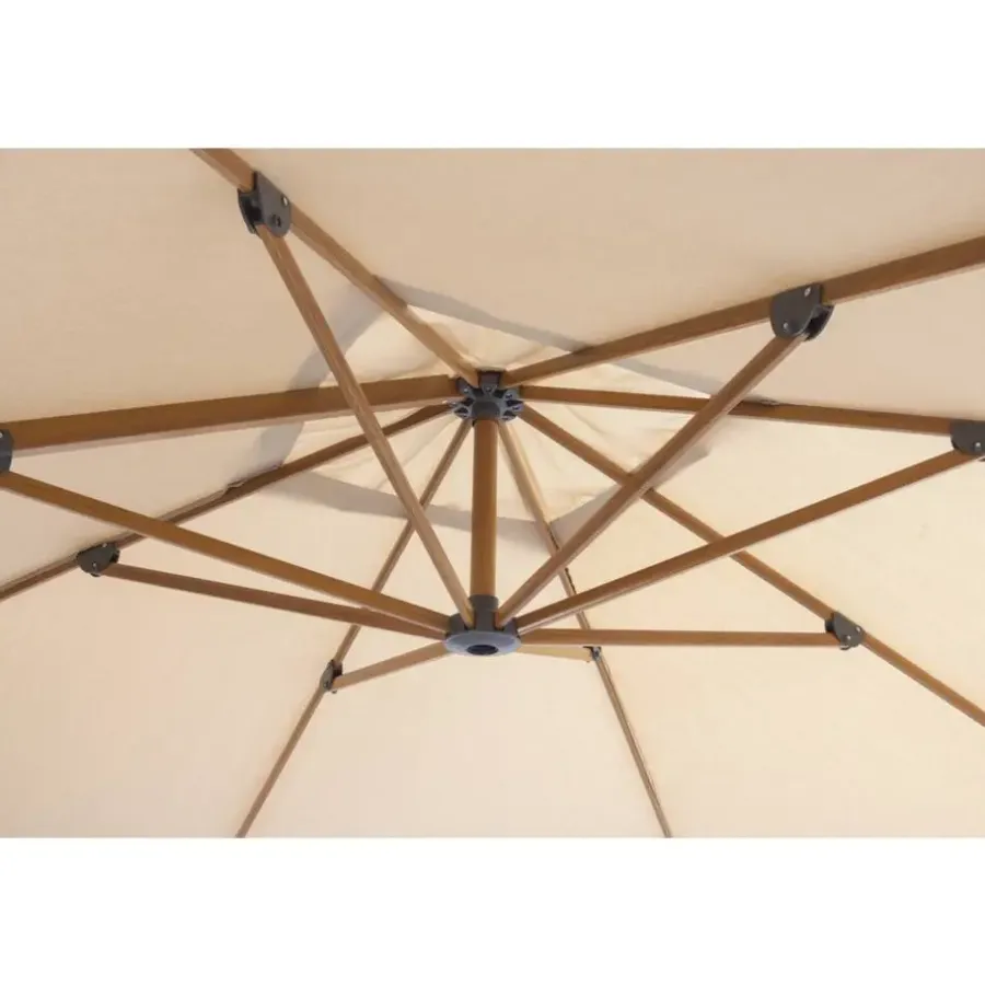 Leen Bakker Zweefparasol Nancy - taupe - 300x300 cm